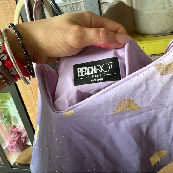 BEACH RIOT tank top bikini sports bra gold butterflies speak now taylor swift - Picture 3 of 5